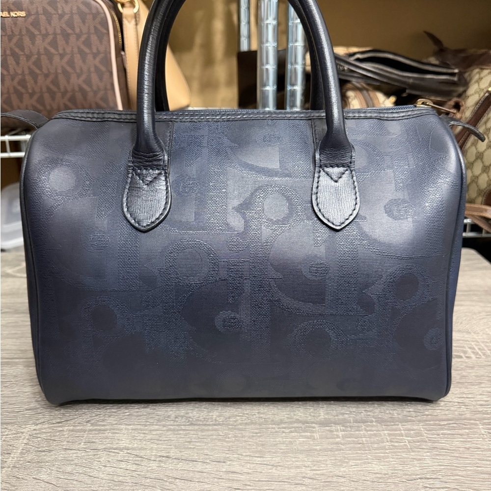 Vintage Dior | Trotter Navy Blue Boston Bag - Picture 3 of 12